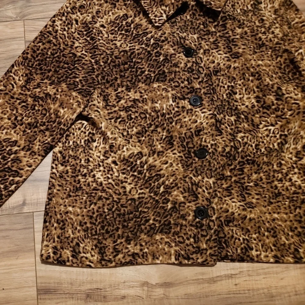 Womens Briggs Petite Cheetah Jacket Blazer Size PM - Picture 6 of 15